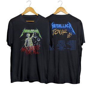 1988 Metallica And Justice For All Tour Shirt Vintage Unisex Cotton L
